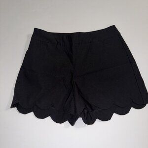 Black Scalloped Leg Shorts High Rise Size 8 Dressy Classy Summer Office